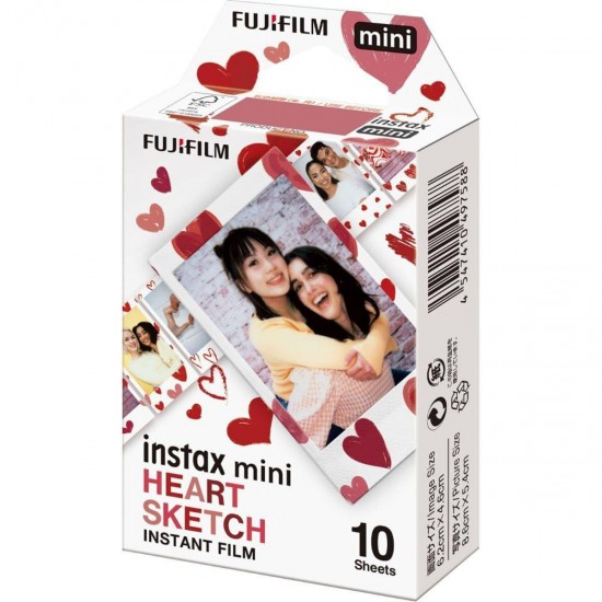 Fujifilm Color instax mini Film Heart Sketch Instant Φιλμ (10 Exposures)